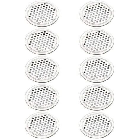LaBlanc – 20 Stück runde Edelstahl-Lüftungsgitter, Lüftungsgitter-Abdeckungskreis für Schrank, Schrank, Abluft, Abluftgitter für Küchenmöbel, Lüftungsgitter, 53 mm
