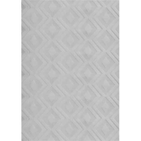 Alfombra para sala de estar moderna forma rectangular jacquard 160 x 230 cm pelo corto gris Kevirel (1/5)