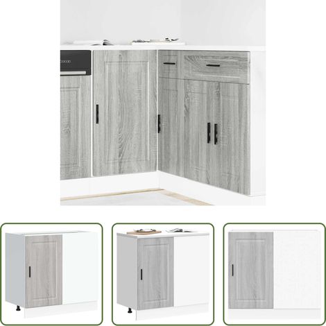 Holzwerkstoff - Küchenunterschrank Porto Grau Sonoma Holzwerkstoff (1/5)