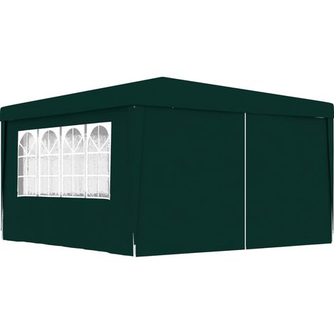 Tente de réception et parois latérales, Tonnelle de Jardin, Pergola Pavillon Chapiteau 4x4 m Vert 90 g/m² FCV24201 BonneVie (1/5)
