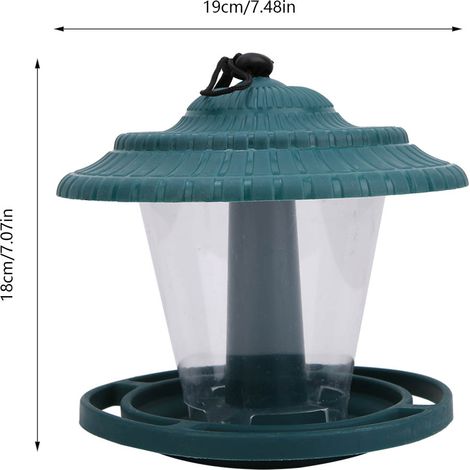 Mangeoire pour Oiseaux [Garden Bird Feeder] Verte avec Suspension Anti-Squirrel, Hauteur 18cm Diamètre 19cm (1/5)