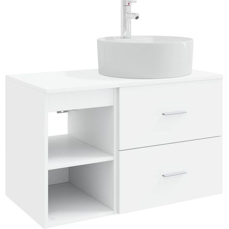 Badezimmermöbel-Set 2 pcs Weiß Holzwerkstoff vidaXL