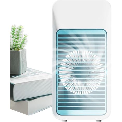 Ventilateur de refroidissement pour climatiseur  Ventilateur de bureau avec veilleuses colorées – Ventilateur de bureau, ventilateur de table avec 3 vitesses, ventilateur de refroidissement personnel (1/5)