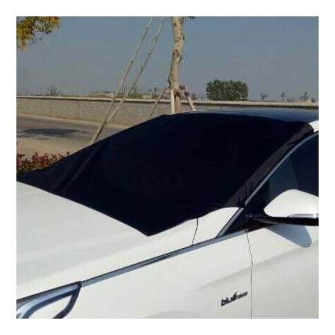 OPT noir210120Protection noire contre la neige et le gel pour pare-brise de voiture afin d'empêcher la formation de givre et de glace, demi-housse de protection pour voiture. (1/5)