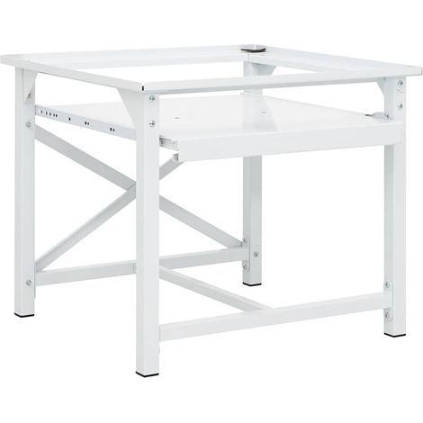 Socle pour machine à laver avec étagère coulissante Blanc (1/5)