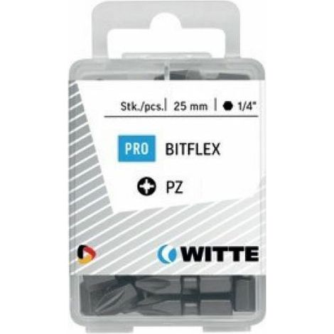 Inserti WITTE PZ 1 BITFLEX in scatola di plastica, lunghi 25 mm. (1/2)