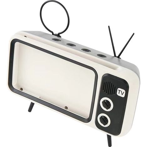 Supporto per telefono con altoparlante integrato per TV, adatto a smartphone di dimensioni inferiori a 6,5 pollici. Progettato per uomini. Versione di prova. Mariti. Nero. Grigio. (1/5)