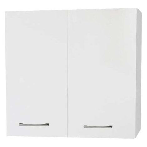 Exagonshop Armadietto bagno 68x22 bianco lucido con maniglie