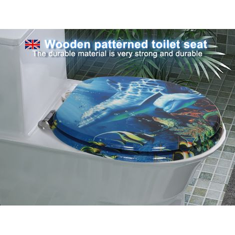 Abattant WC ovale en bois MDF de haute qualité avec fermeture freinée et système anti-claquement (1/5)