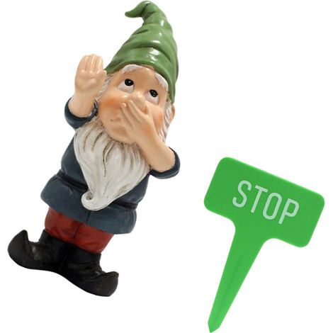 Gnomo de jardín de resina con nariz chata – Figura decorativa resistente a la intemperie para baño, patio y balcón – Dimensiones: 5,8 x 6 x 15,8 cm – Figura de elfo, modelada con detalle y pintada a m (1/5)