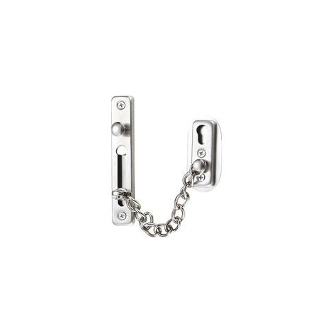 Security Chain, 304 Stainless Steel Door Chain, Door Chain Lock with Screws, Used for Family Hotel Interior Doors and Windows, Brushed Chrome Silver