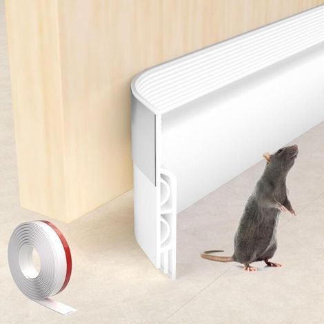 Joint d'étanchéité blanc de 1 mètre pour bas de porte, adapté à une utilisation intérieure et extérieure, utilisé pour les bas de porte afin de réduire le bruit, empêcher le vent, scel (1/4)
