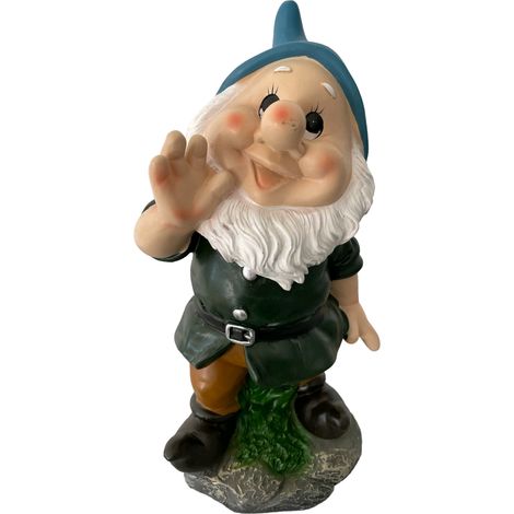 Nano da Giardino in poliresina Altezza 28 cm Statuetta Gnomo per esterno PISOLO - 4 Pisolo