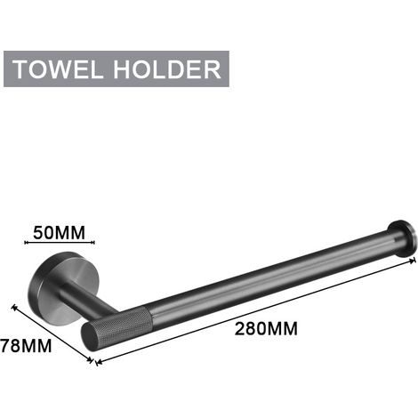 Graues Anthrazit-Metall-Badezimmerhaken - Robuster Wandhalter für Handtücher und Bademäntel, Modernes Design-Aufbewahrungsaccessoire (1 Stück)-lsw (1/2)
