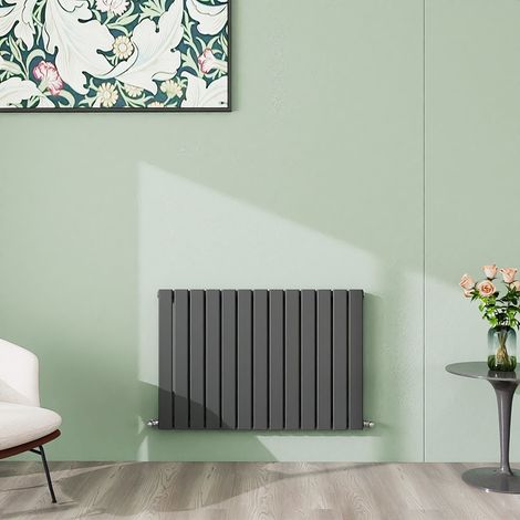 AICA 600x884mm Anthracite Horizontal Designer Radiator Single Flat Panel Heating UK