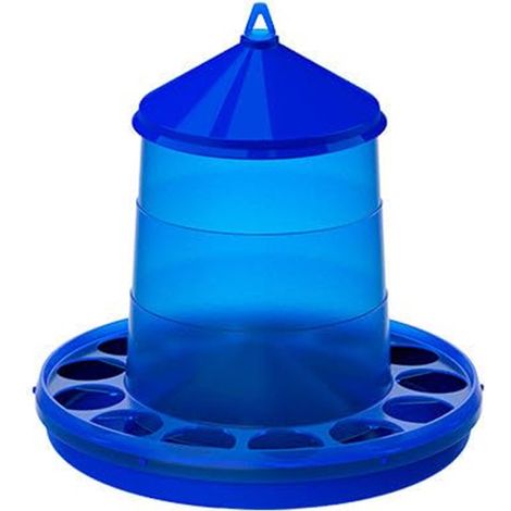 Tramoggia in plastica per polli 8 Kg, 37x37x45 cm, blu