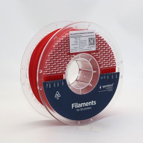 Filamento PLA gembird rojo intenso 1,75 mm 330 m (1/2)