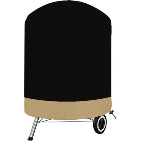 Round Waterproof Cover For Bbq Grill Garden Table Furniture Dustproof Outdoor Oxford Cloth Protect Bag 70x70cm couleur café noir (1/3)