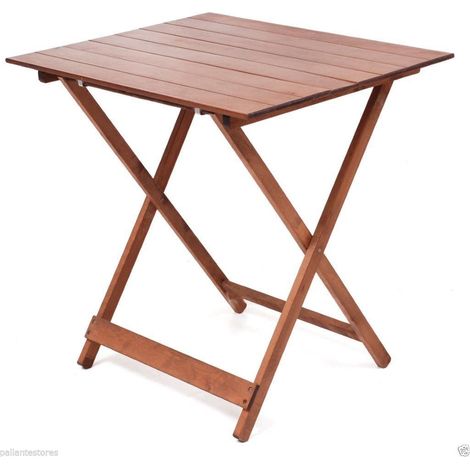 Tavolo pic nic rettangolare pieghevole in legno colore noce  misura 60x80 cm