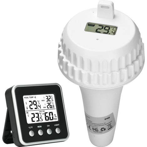 Thermomètre de piscine sans fil avec capteur flottant Thermomètre numérique pour piscines, baignoires, étangs, spas (1/5)