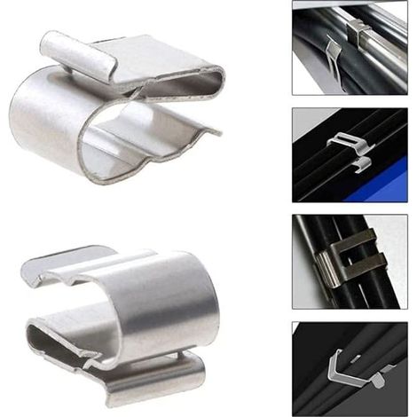 Lot de 50 clips solaires en acier inoxydable pour câble de 2 x 6 mm (1/4)