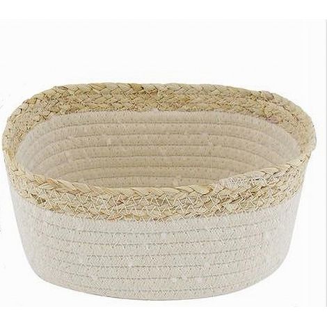 Cleafe - Cestino Porta Biancheria Oggetti In Vimini Intrecciato Bicolore 20x15x11cm 10674 - (1/2)