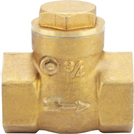 Rückschlagventil aus goldfarbenem Messing mit Innengewinde (DN20) (1/5)