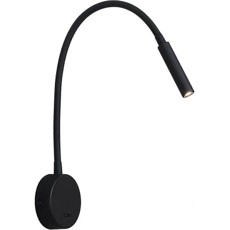 Applique de Lecture Noir, Lampe Col de Cygne Flexible LED 3W 3000K Fixation Liseuse Murale 240V avec interrupteur pour Chambres Salon Intrieur Salon (1/5)