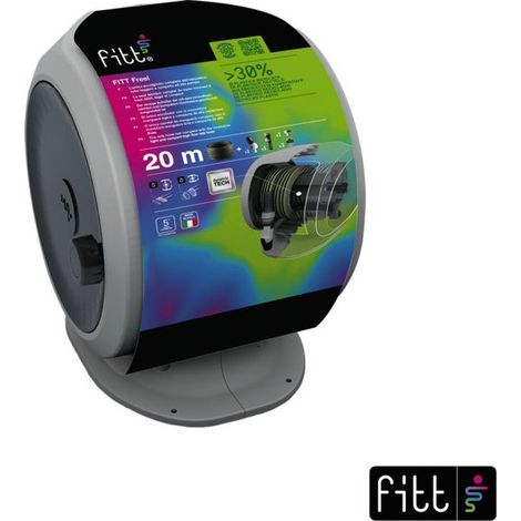 Dévidoir tuyau d'arrosage Fitt Freel Grey 20 mêtres Nozzle Box