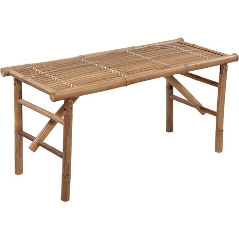 Maison Exclusive - Klappbare Gartenbank mit Auflage 118 cm Bambus