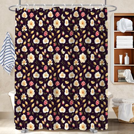 Rideau de douche tissu polyester 180x180 avec 12 œillets rideau séchage rapide pour jeune couple emménageant (1/5)