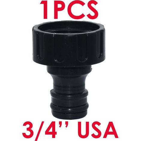 Raccord rapide F-3/4'' (pour les États-Unis, 1 pièce) Adaptateur de tuyau d'arrosage fileté mâle/femelle 3/4'' pour système d'irrigation goutte à goutte. (1/5)