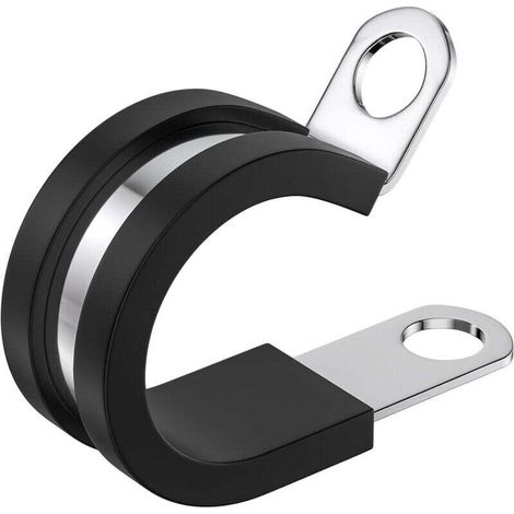 100 1/2" Hose Clamps - 304 Stainless Steel Insulated Hose Clamps for Pipes and Hoses (1/4)