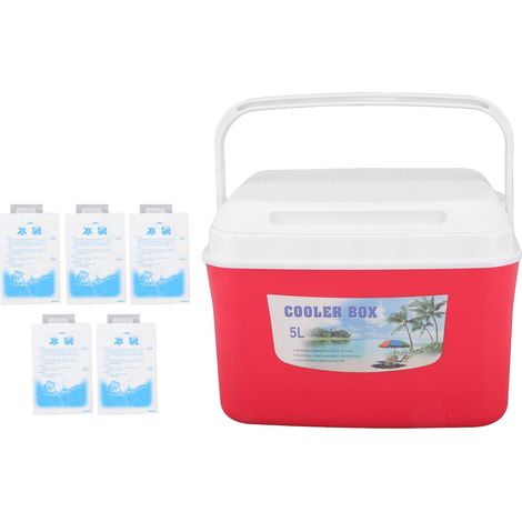 Réchauffeur Refroidisseur Température Constante Longue Durée Portable Réfrigérateur Bote avec Poignée pour Alimentaire Médecine Voiture Camping 5L Rouge (1/5)