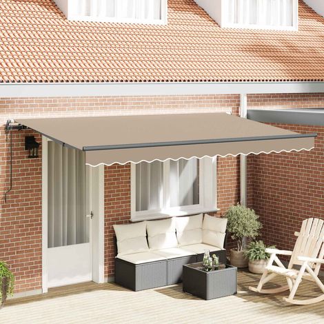 vidaXL Einziehbare Markise Beige 400 x 200 cm Stoff (1/5)