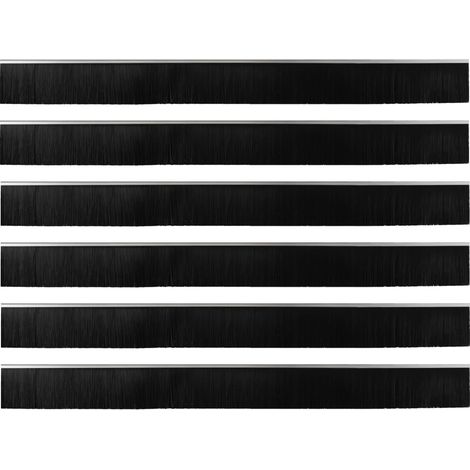Sellos de cepillo para puertas autoadhesivos 6 pcs Plateado vidaXL