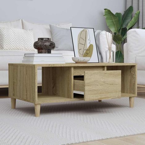 vidaXL Coffee Table Sonoma Oak 90x50x36,5 cm Engineered Wood (1/5)