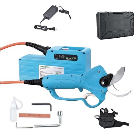 Sécateurs électriques Ciseaux d'élagage progressifs sans fil 36V cisailles au lithium-ion 4Ah efficaces bonsaï branches d'arbre outils de jardin électriques SC-3608 4CM Ciseaux électriques professionn (1/5)