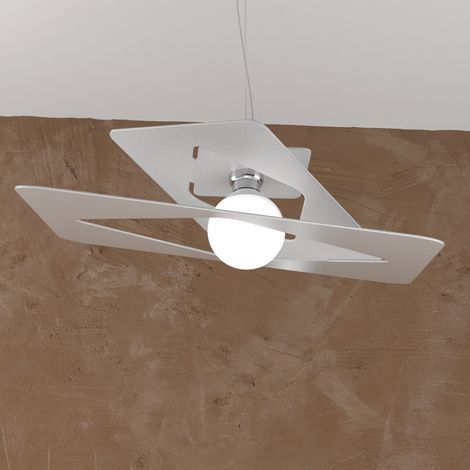 Sospensione Moderna Wacky Metallo Grigio 1 Luce E27 60Cm (1/5)