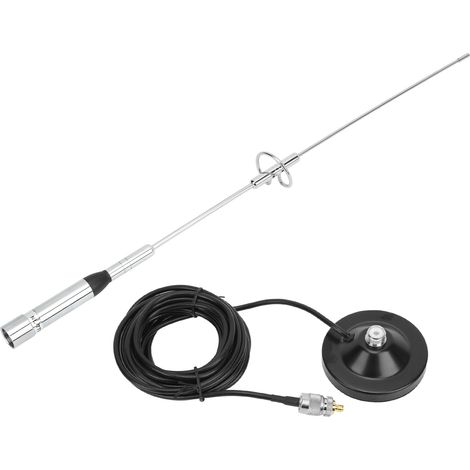 Antenne VHF/UHF pour voiture avec ventouse, câble de 5 m, adaptateur SMA femelle, étanche et prête à l'emploi. (1/5)