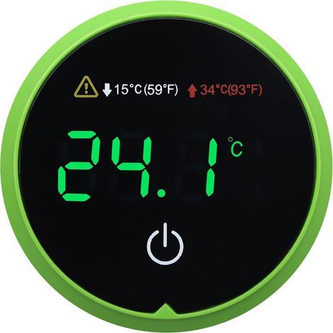 Thermomètre numérique pour aquarium Affichage LED Autocollant Alarme hi/LO Capteur de température sans fil avec écran tactile LED (1/5)