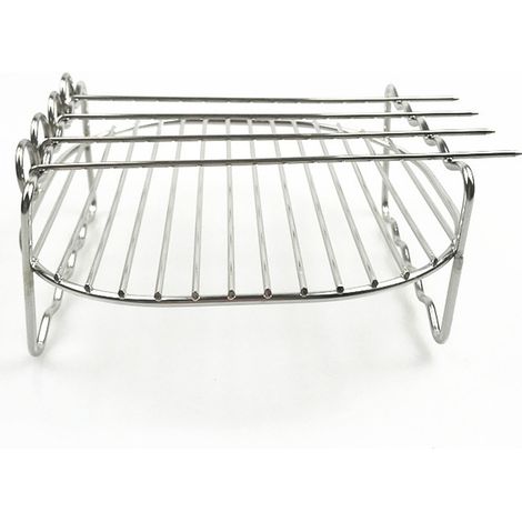 Plaque de cuisson à brochettes pour friteuse à air chaud, support en acier inoxydable, grille de barbecue à double couche, plaques de cuisson de rechange pour grille, outils de cuisine-AquaForge (1/5)