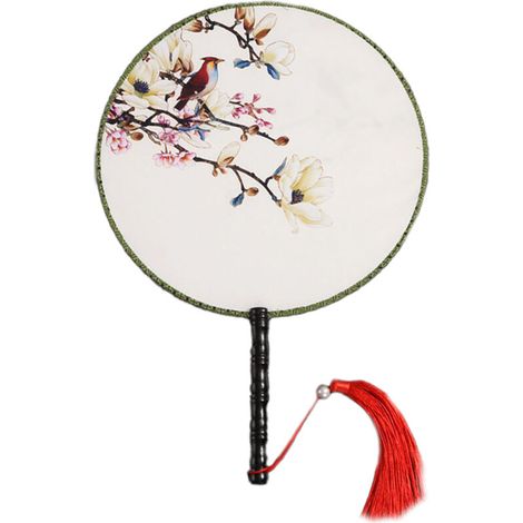Bardusch - Éventail à main rond à double face, style chinois ancien, éventail à main classique de palais (1/5)