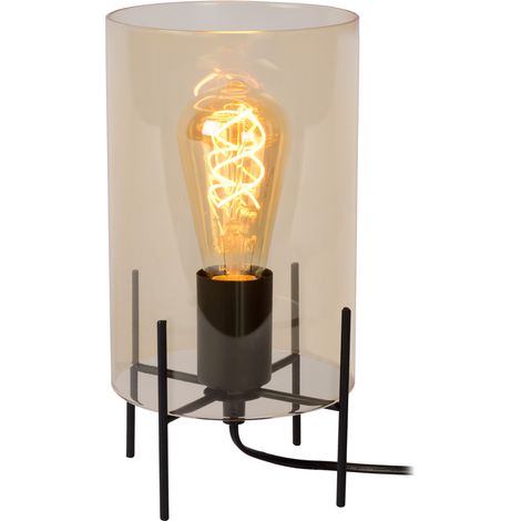 Lampe de table Lucide Steffie verre noir/ambre E27 40W (1/5)