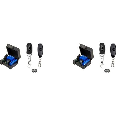 Adatto per due ricevitori di commutazione wireless RF da 433 MHz, modulo ricevitore a relè singolo da 12 V con quattro trasmettitori remoti.
