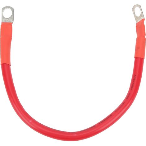 Fil de terre 11,8 pouces 4AWG 25 mm² 150 A Câble de terre flexible universel pour onduleur de batterie Rouge (1/5)