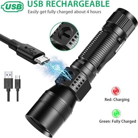 Lampe torche UV rechargeable par USB, lampe torche LED UV 3 en 1, base magnétique, lampe torche COB étanche à 7 fonctions