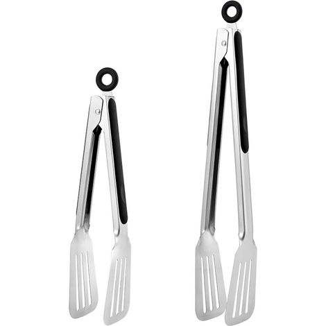 Pinzas Para Barbacoa - Pinzas De Cocina De Acero Inoxidable 304 - Mango De Silicona Antideslizante - 34 1 Cm Y 27 6 Cm - 2 Unidades (1/5)
