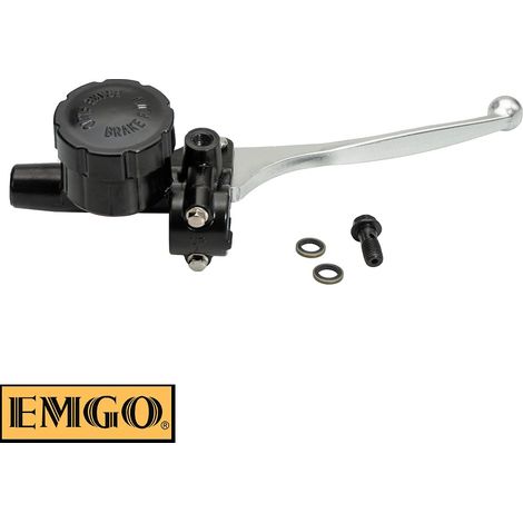 Maître-cylindre de frein avant complet EMGO 2024/12 (14 mm) avec support de rétroviseur et levier pour Honda CB 350 F '72-74, CB 360 '74-76, CB 450 '70-74, CB 500/550 '75-76, CB 750 F '75-76, CB 750 K