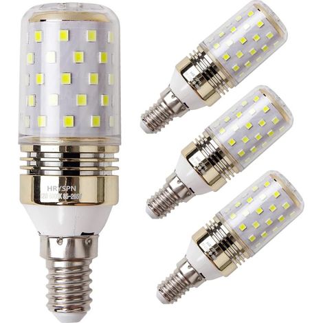 LED Ampoule de maïs E14 12W Candélabre ampoules 100W équivalent, 1100LM, Blanc Froid 6000K ampoules LED Lustre décoratifs, non dimmable (4 PACK) [Classe énergétique A++] (1/4)
